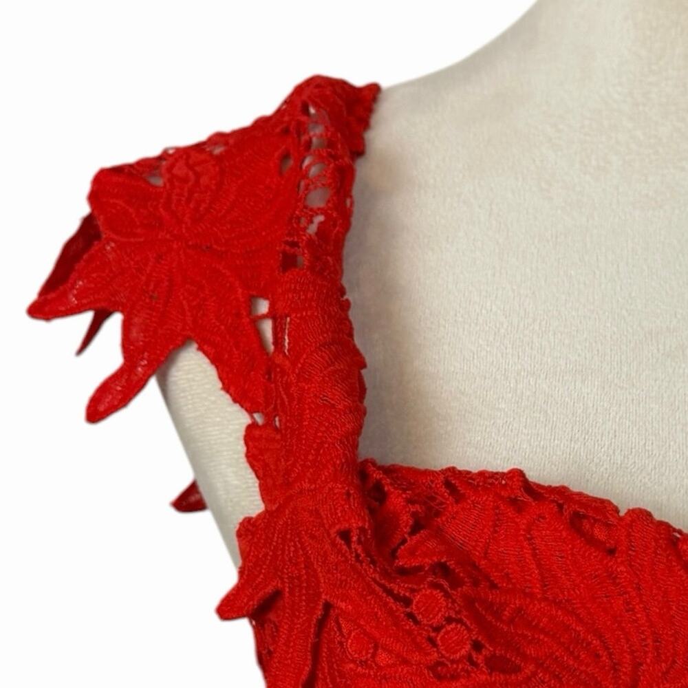 ASTR the Label Red Lace Daniela Mini Dress Size S Wedding Guest Cocktail Party - Picture 10 of 12